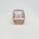 18K Ring with Kunzite and Diamonds