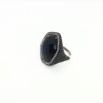 Black Spinel & Diamond Ring