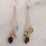 Gemstone Earring with Chain
