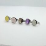 Silver Ring with Cabochon Gemstones