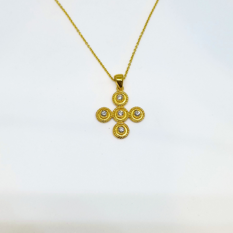18K Diamond Byzantine Cross