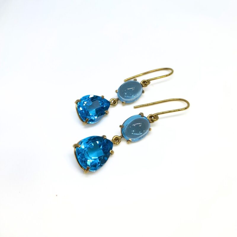 Blue Topaz Double Drop Earrings Chrysotheque